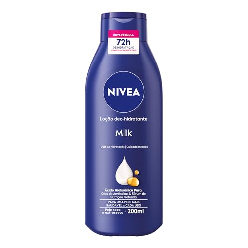 NIVEA Loção Deo-Hidratante Milk 200ml - 72h de hidratação, cuidado intenso e nutrição profunda