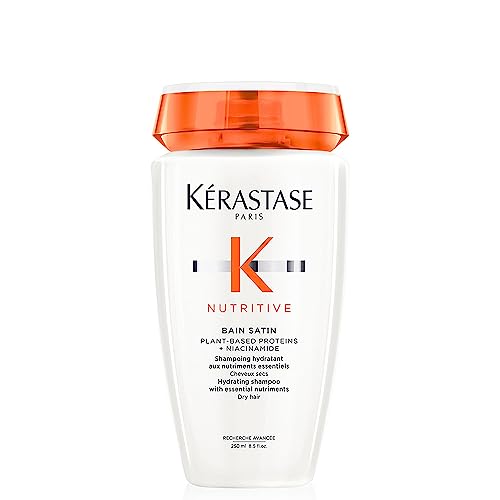 Kérastase Nutritive Bain Satin, Shampoo Hidratante para Cabelos Secos, Nutrição Intensa, Brilho, Maciez, Fortalecimento e Revitalização da Fibra Capilar, 250ml