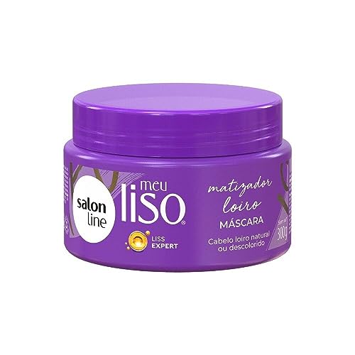 Salon Line, Máscara Matizadora, Meu Liso Loiro, Vegano - Para Cabelos Lisos Naturais, Alisados ou Relaxados, 300 g